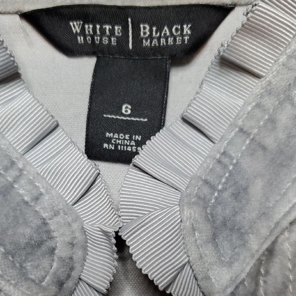 White House Black Market Velvet Grey Blazer Size 6 - Picture 5 of 8